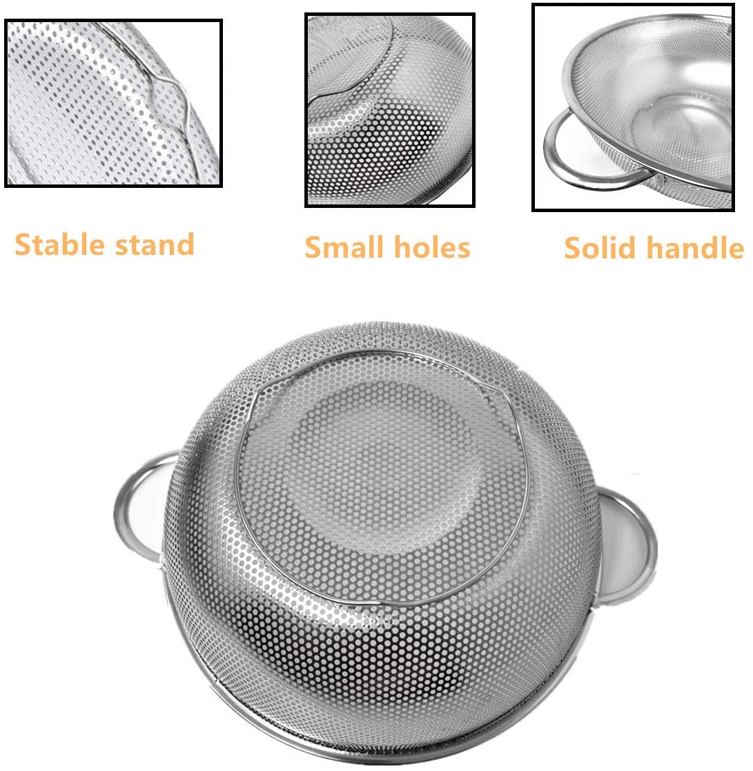Small Stainless Steel Colander / Strainer / Food Drainer - Image 4