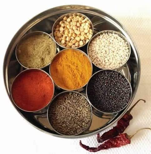 Stainless Steel Round Indian Spice Masala Box Image