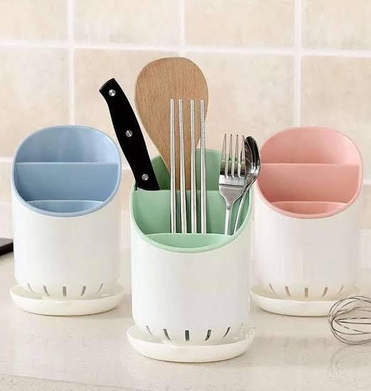 Self Draining Organizer- Spoons, Knife Cutlery Storage Holder Stand