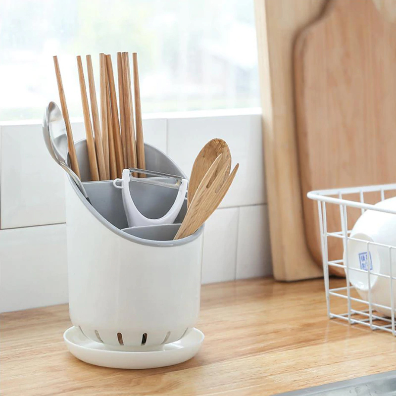 Self Draining Organizer- Spoons, Knife Cutlery Storage Holder Stand - Image 3