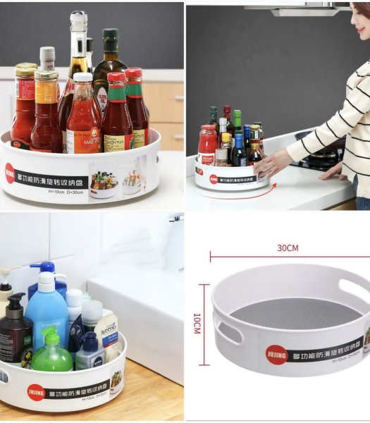 360° Rotating Storage Tray for Easy Access and Organization