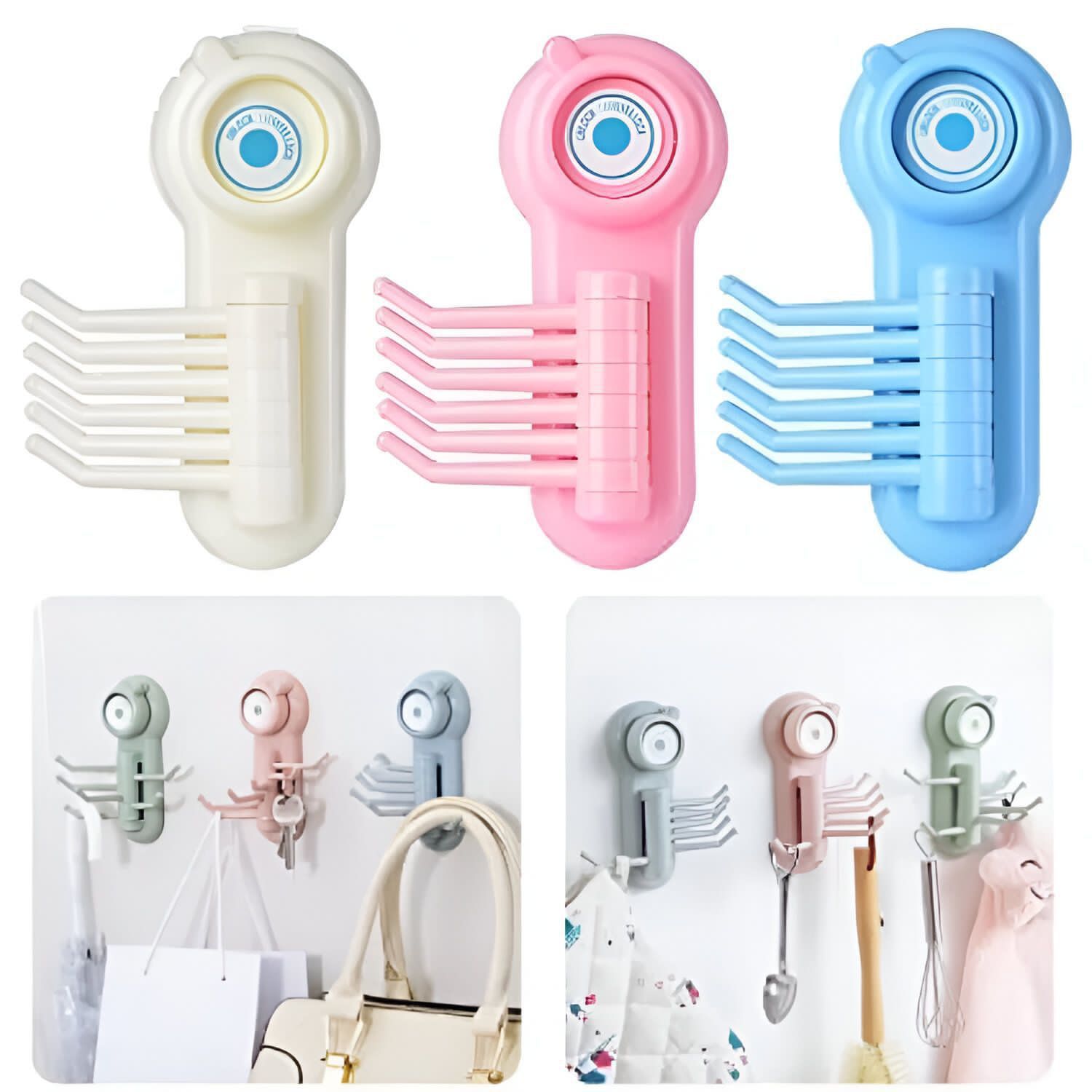 Strong Self-Adhesive Suction Hooks - 6 Pack