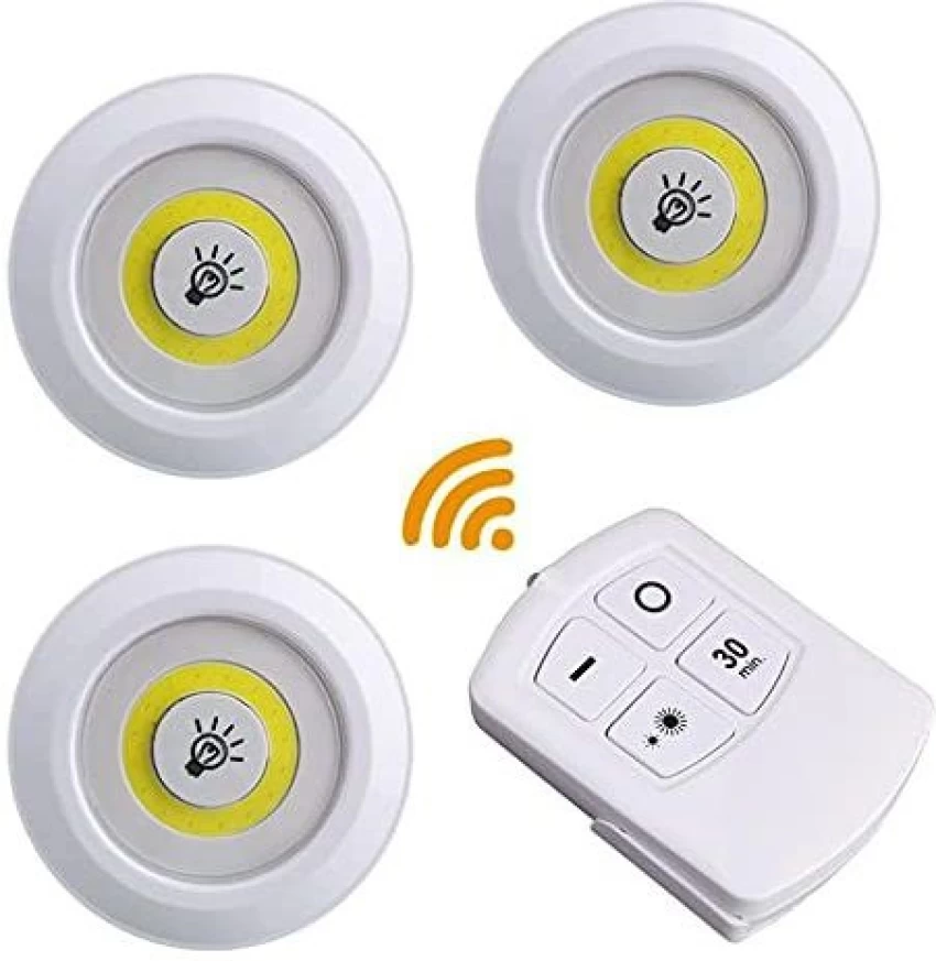 Set of 3 Wireless LED Night Light Dimmable Under Cabinet & Wardrobe Light - Image 3
