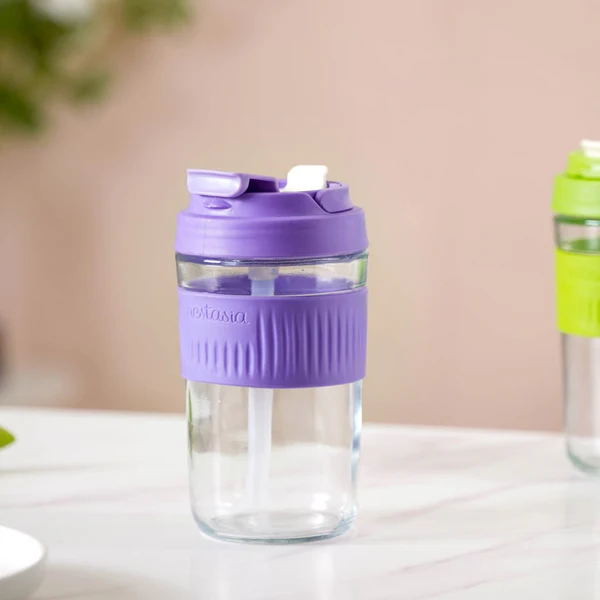 2 In 1 Glass Straw Sipper Cup - Image 3