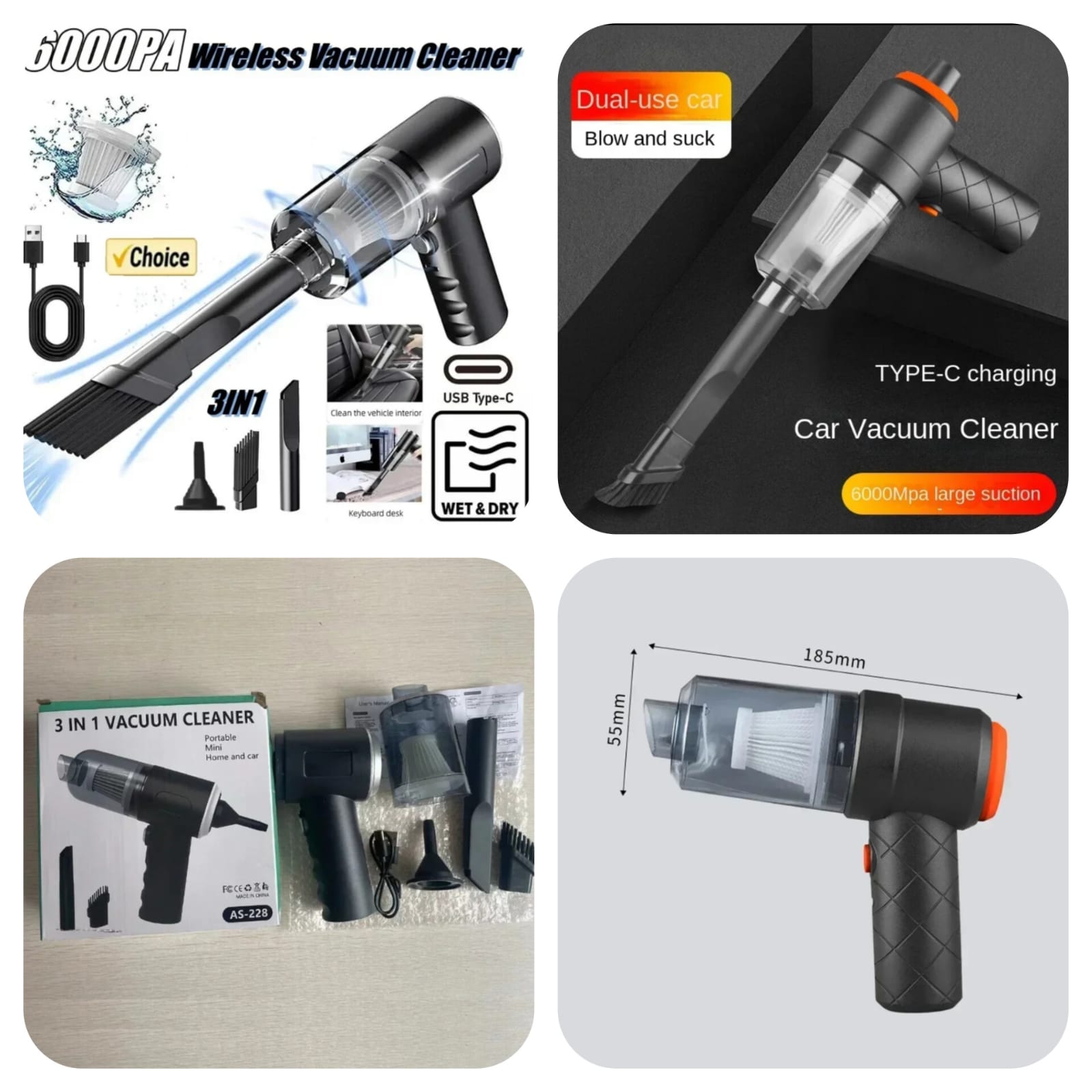 3 In 1 Rechargeable Vacuum Cleaner - Image 2