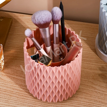 plastic-360-rotating-makeup-brush-holder-with-5-grids-for-vanity-desktop-storage-product-image