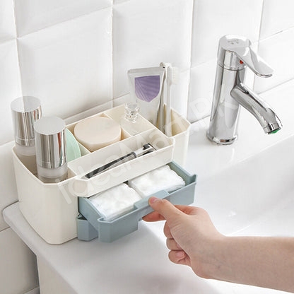makeup-storage-organizer-with-6-grids-2-drawers-plastic-for-desktop-cosmetic-storage-product-image