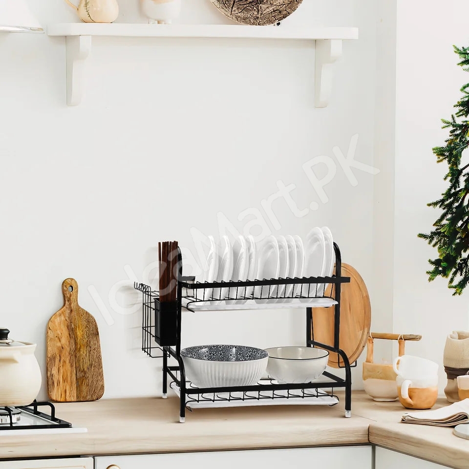 2-3-tier-stainless-steel-dish-rack-with-cutlery-holder-drain-tray-for-kitchen-sink-organization-product-image