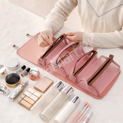 twill-4-in-1-foldable-cosmetic-bag-with-detachable-4-compartments-for-travel-product-image