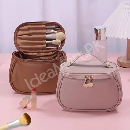 portable-leather-cosmetic-bag-with-multiple-grid-handle-for-makeup-accessories-storage-product-image