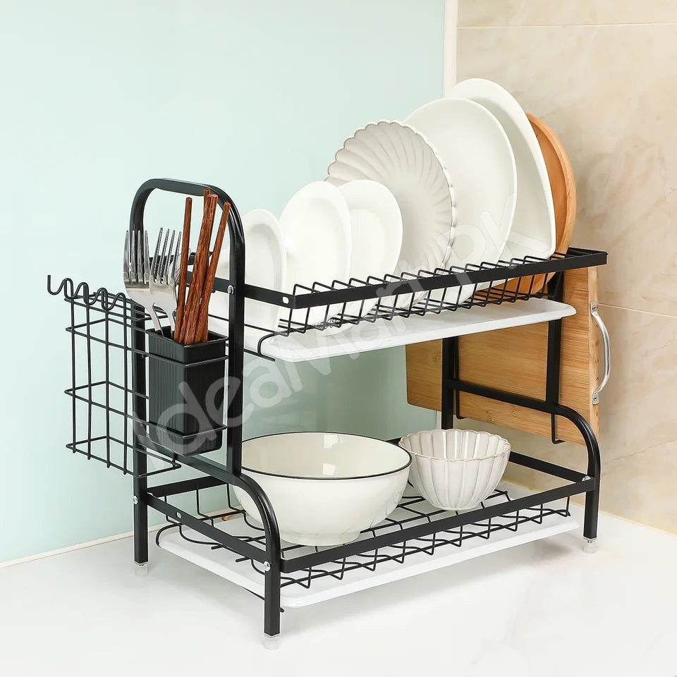 2-3-tier-stainless-steel-dish-rack-with-cutlery-holder-drain-tray-for-kitchen-sink-organization-product-image