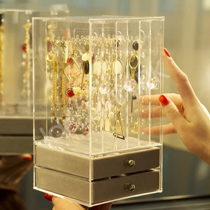 jewelry-organizer-display-case-with-2-drawers-acrylic-box-for-earrings-necklaces-product-image