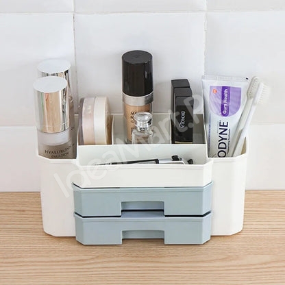 makeup-storage-organizer-with-6-grids-2-drawers-plastic-for-desktop-cosmetic-storage-product-image