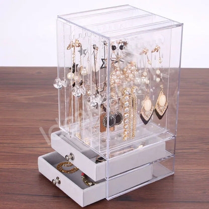 jewelry-organizer-display-case-with-2-drawers-acrylic-box-for-earrings-necklaces-product-image
