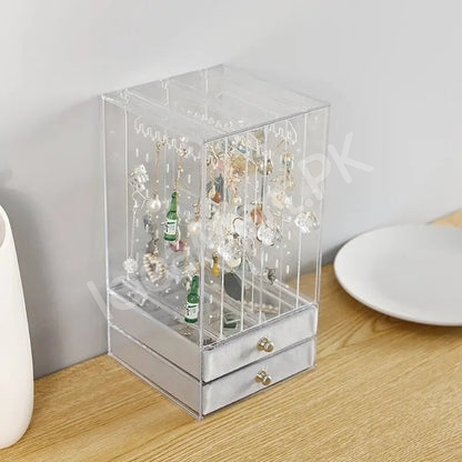 jewelry-organizer-display-case-with-2-drawers-acrylic-box-for-earrings-necklaces-product-image
