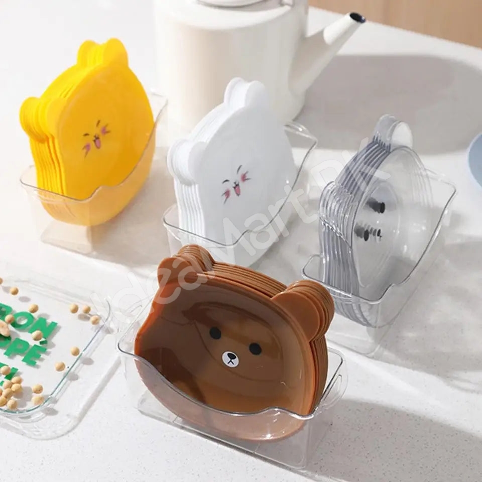 plastic-8-pieces-reusable-bear-shape-plates-with-stand-for-dessert-snacks-fruits-product-image