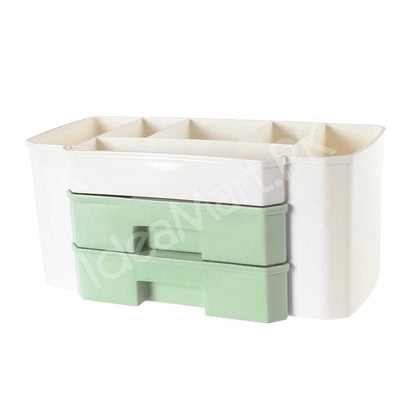 makeup-storage-organizer-with-6-grids-2-drawers-plastic-for-desktop-cosmetic-storage-product-image