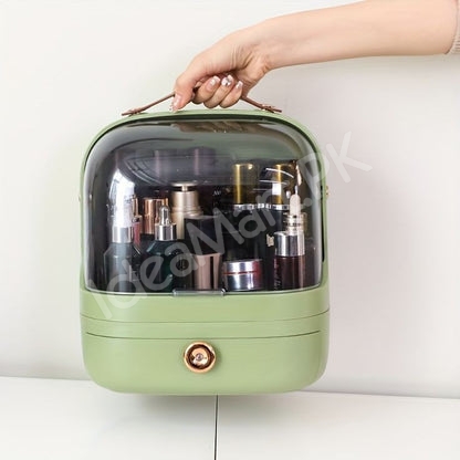 portable-waterproof-plastic-cosmetic-organizer-with-1-drawer-handle-for-desktop-makeup-storage-product-image