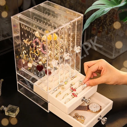 jewelry-organizer-display-case-with-2-drawers-acrylic-box-for-earrings-necklaces-product-image