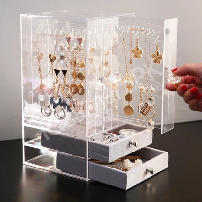 jewelry-organizer-display-case-with-2-drawers-acrylic-box-for-earrings-necklaces-product-image