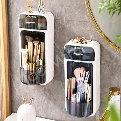 wall-mounted-plastic-rotatable-split-storage-box-for-bathroom-dressing-table-product-image