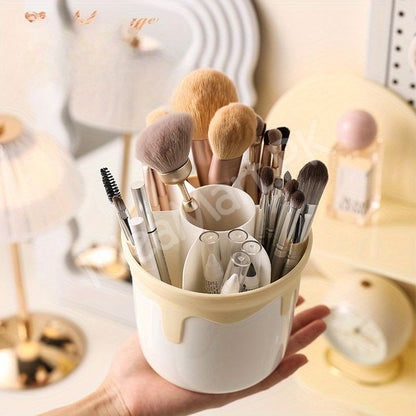 360-rotating-plastic-brush-holder-with-transparent-lid-6-grids-for-concealer-pens-storage-product-image