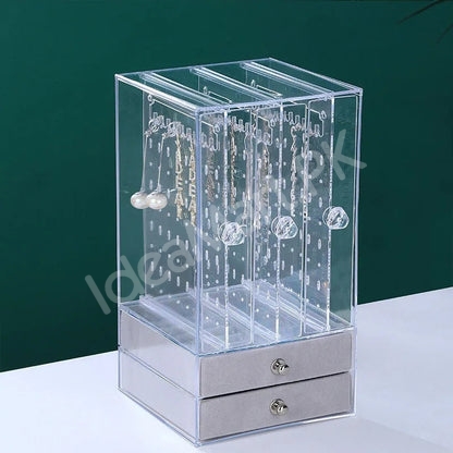 jewelry-organizer-display-case-with-2-drawers-acrylic-box-for-earrings-necklaces-product-image
