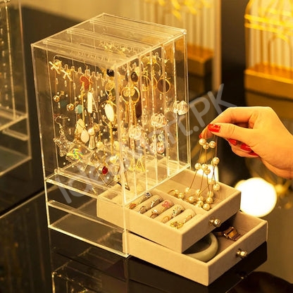 jewelry-organizer-display-case-with-2-drawers-acrylic-box-for-earrings-necklaces-product-image