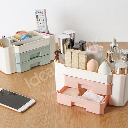 makeup-storage-organizer-with-6-grids-2-drawers-plastic-for-desktop-cosmetic-storage-product-image