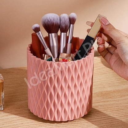 plastic-360-rotating-makeup-brush-holder-with-5-grids-for-vanity-desktop-storage-product-image