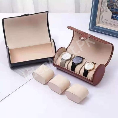 leather-3-grid-watch-pouch-with-lock-for-jewellery-more-product-image
