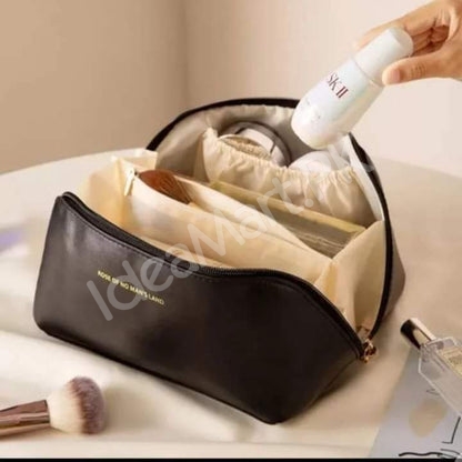 leather-cosmetic-bag-with-handle-multiple-grids-for-toiletry-storage-product-image