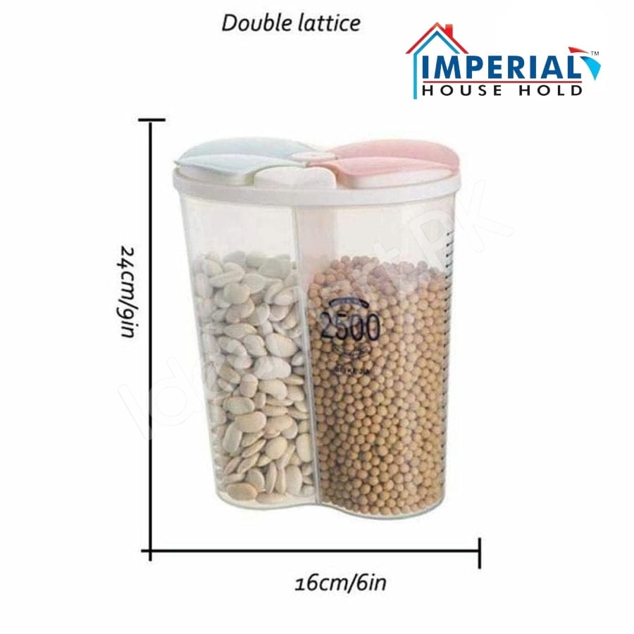 2-compartment-plastic-cereal-container-with-airtight-lids-for-food-storage-kitchen-organization-product-image