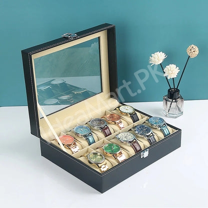 10-grid-leather-watch-organizer-with-lock-for-jewellery-sunglasses-more-product-image