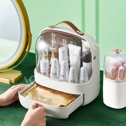 portable-waterproof-plastic-cosmetic-organizer-with-1-drawer-handle-for-desktop-makeup-storage-product-image