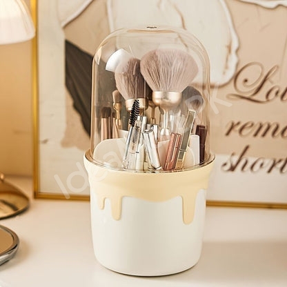 360-rotating-plastic-brush-holder-with-transparent-lid-6-grids-for-concealer-pens-storage-product-image
