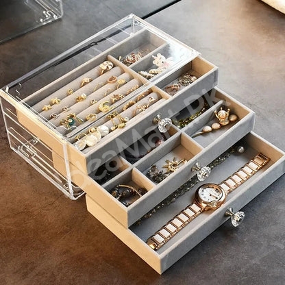 portable-acrylic-jewellery-organizer-with-3-drawers-lid-for-necklaces-watches-more-product-image