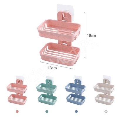 plastic-self-adhesive-wall-mounted-2-layer-soap-holder-with-drainage-feature-product-image