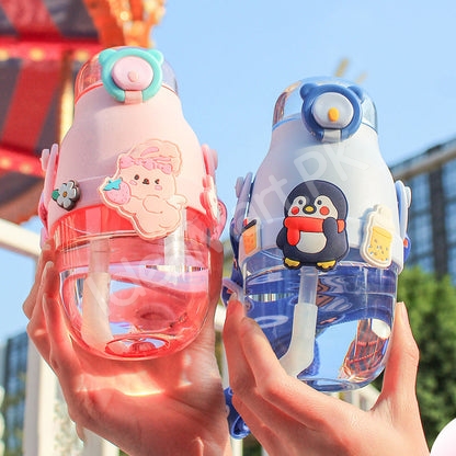 plastic-animated-kids-cartoon-watter-bottle-with-straw-product-image