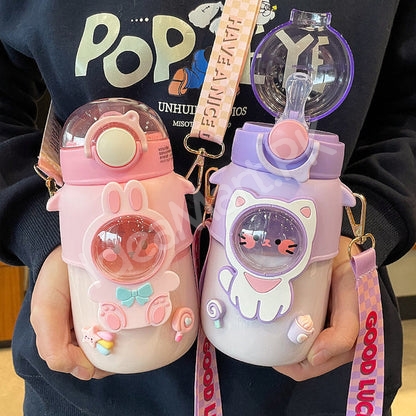 plastic-700ml-kid-water-bottle-with-straw-shoulder-strap-product-image