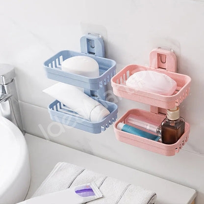 plastic-self-adhesive-wall-mounted-2-layer-soap-holder-with-drainage-feature-product-image