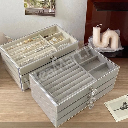 portable-acrylic-jewellery-organizer-with-3-drawers-lid-for-necklaces-watches-more-product-image