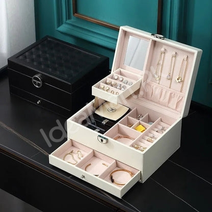 3-layer-leather-jewellery-box-organizer-with-small-mirror-for-storage-accessories-product-image