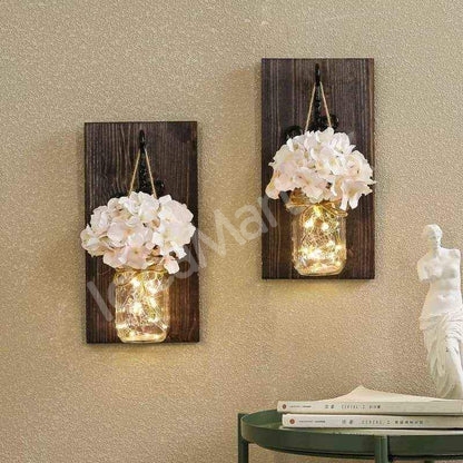 wall-mounted-flower-garland-led-jar-with-wooden-hanging-for-home-decoration-product-image