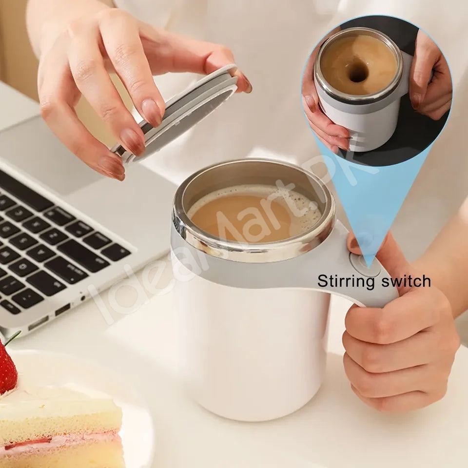 stainless-steel-rechargeable-automatic-self-stirring-coffee-mug-with-lid-for-tea-hot-chocolate-more-product-image