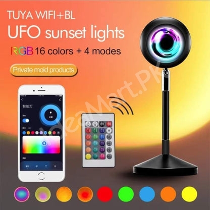 plastic-360-rotating-sunset-night-lamp-with-16-colours-remote-for-decor-bedroom-more-product-image