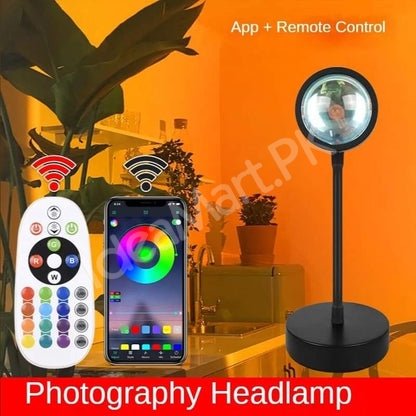 plastic-360-rotating-sunset-night-lamp-with-16-colours-remote-for-decor-bedroom-more-product-image