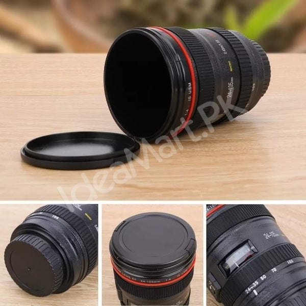 stainless-steel-camera-lens-shape-cup-with-leak-proof-lid-product-image