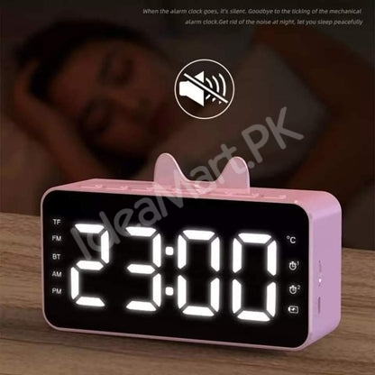 wireless-plastic-bluetooth-speaker-alarm-clock-with-time-display-for-office-desktop-more-product-image