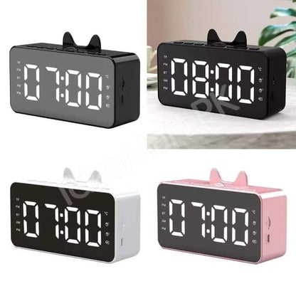 wireless-plastic-bluetooth-speaker-alarm-clock-with-time-display-for-office-desktop-more-product-image